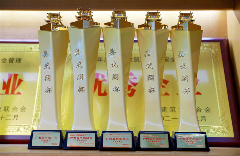 2024年5月9日，球盟会八建承建的南宁万科金域国际一期、柳州万科城怡璟、汇景花园、大唐碧园西园、崇左碧桂园公园上城项目获2024年度广西建设工程最高质量奖“真武阁杯”奖。